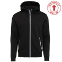 Black Large Men's Heavyweight Sherpa Fleece-Lined Full Zip Classic Tech Hoodie